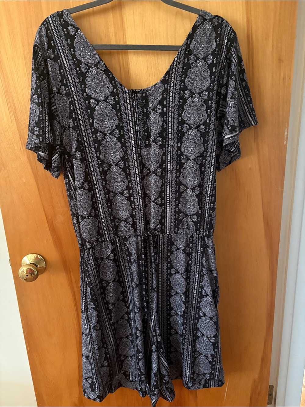 LuLaRoe Black and White Paisley Romper